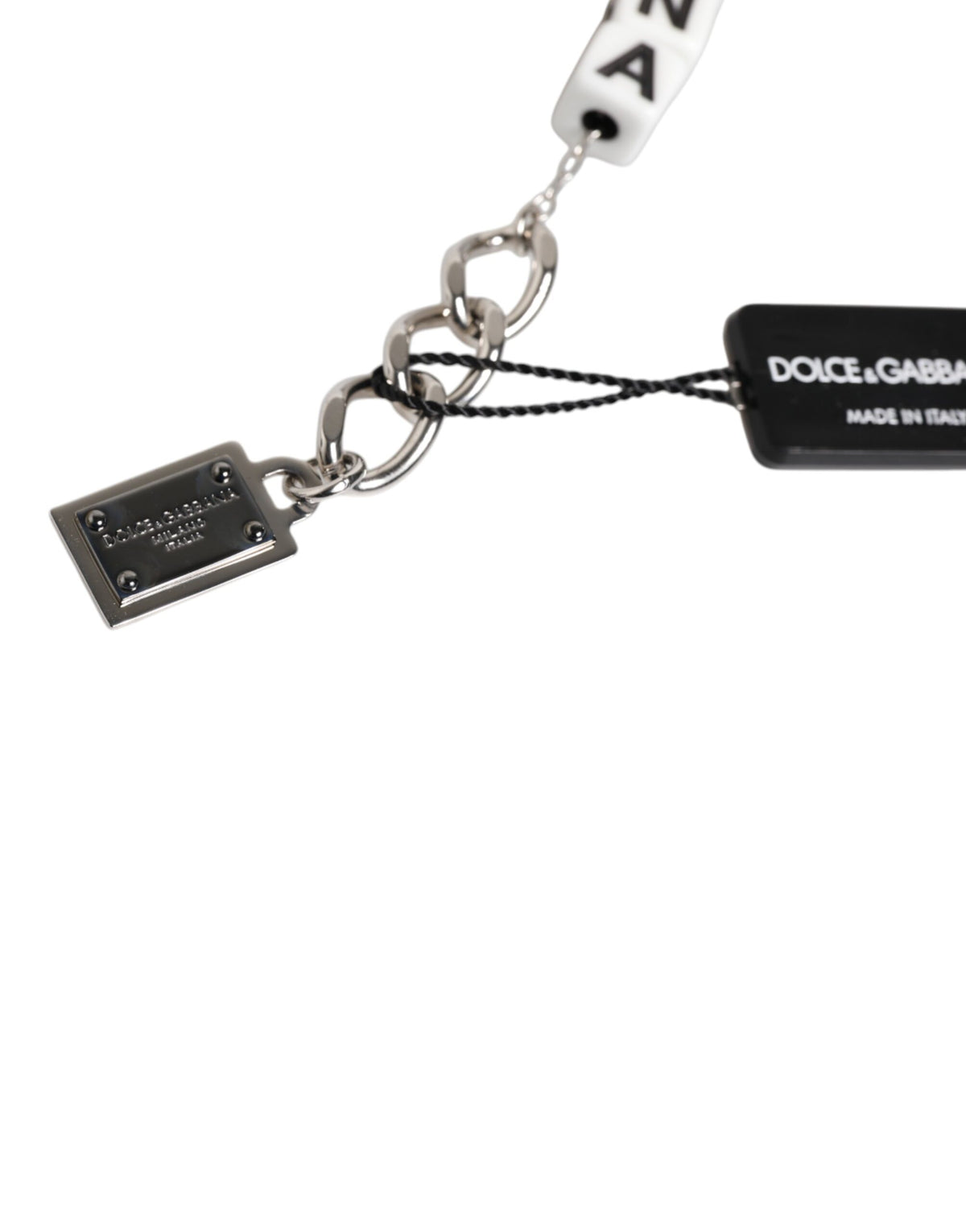 Dolce & Gabbana Silver-Tone Dice & DG Logo Charm Bracelet