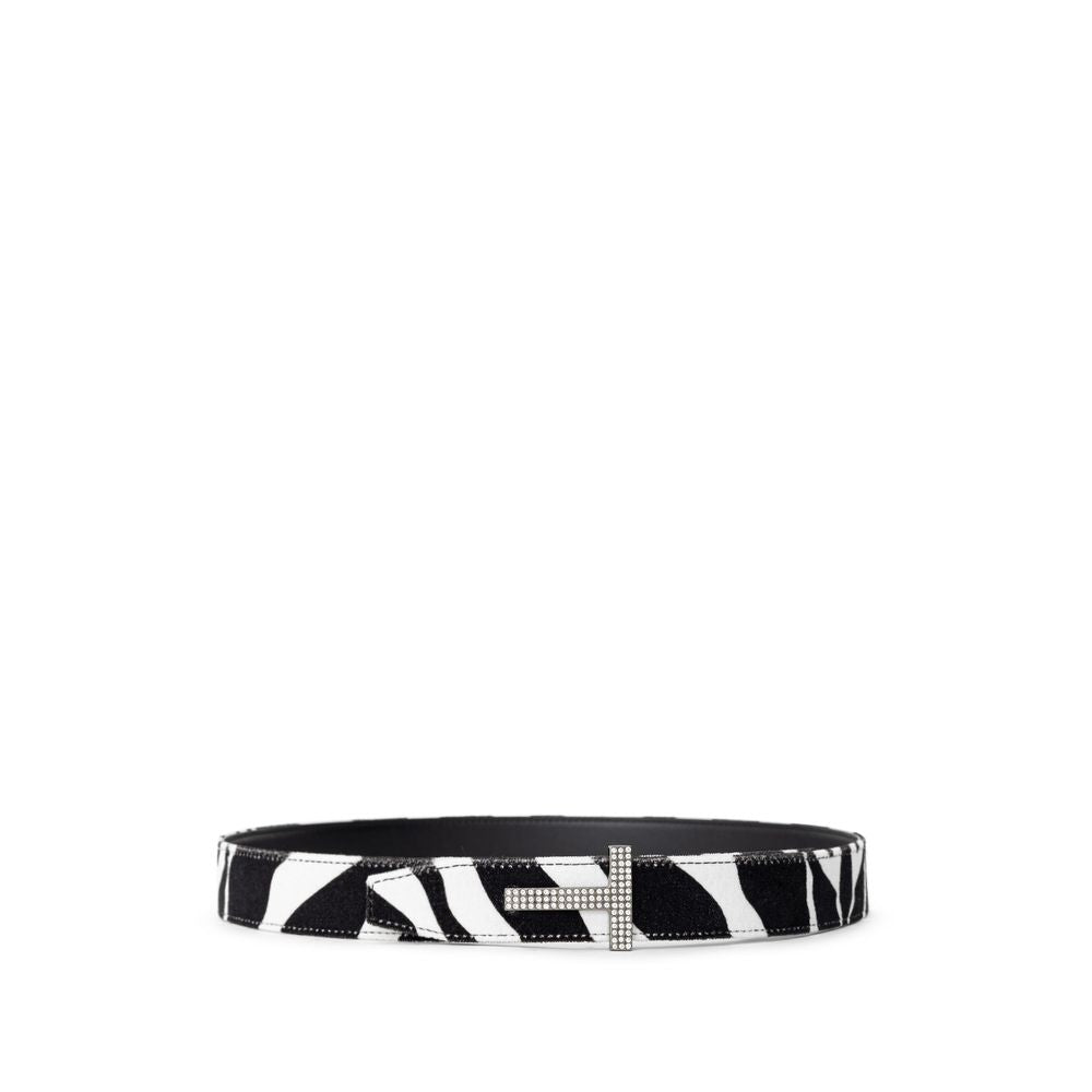 Tom Ford Black & White Leather Statement Belt