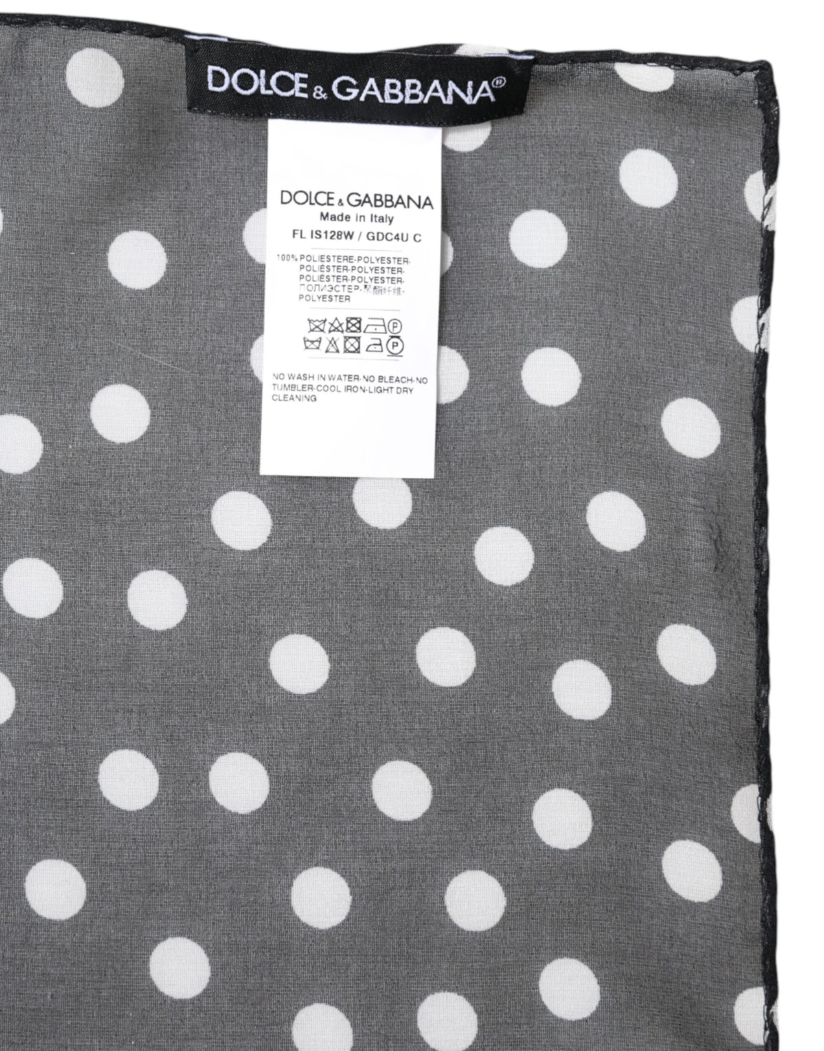 Dolce & Gabbana Black Polka Dots Polyester Wrap Shawl Scarf