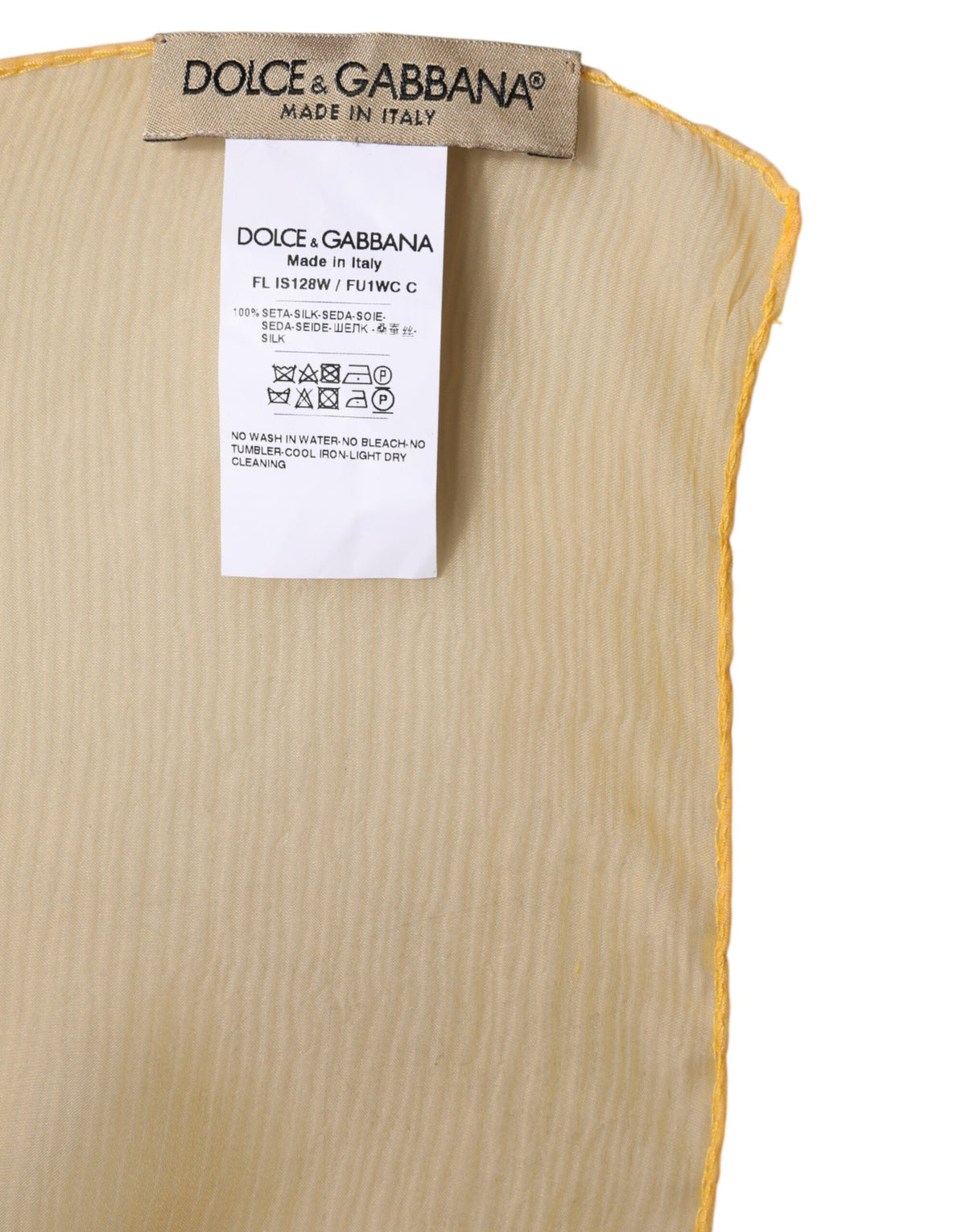 Dolce & Gabbana Yellow Silk Wrap Shawl