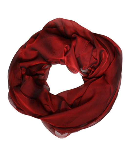 Dolce & Gabbana Red Silk Wrap Shawl
