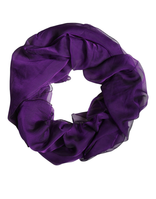 Dolce & Gabbana Purple Silk Wrap Shawl