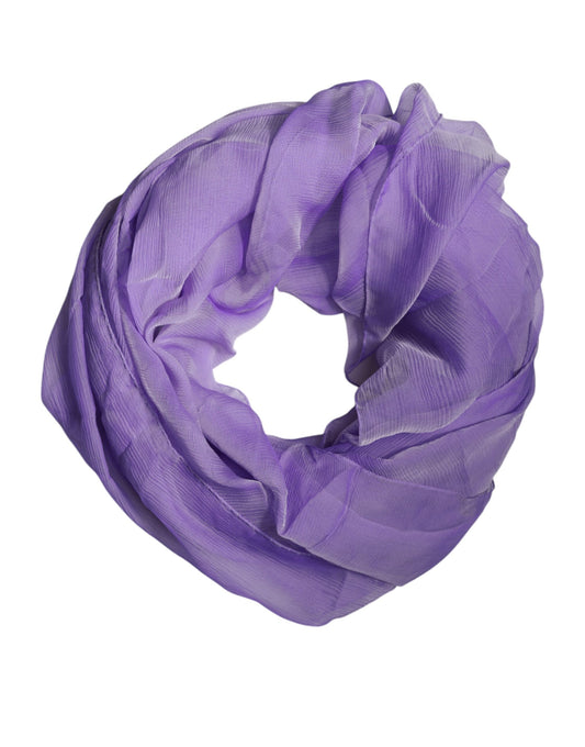 Dolce & Gabbana Purple Silk Wrap Shawl