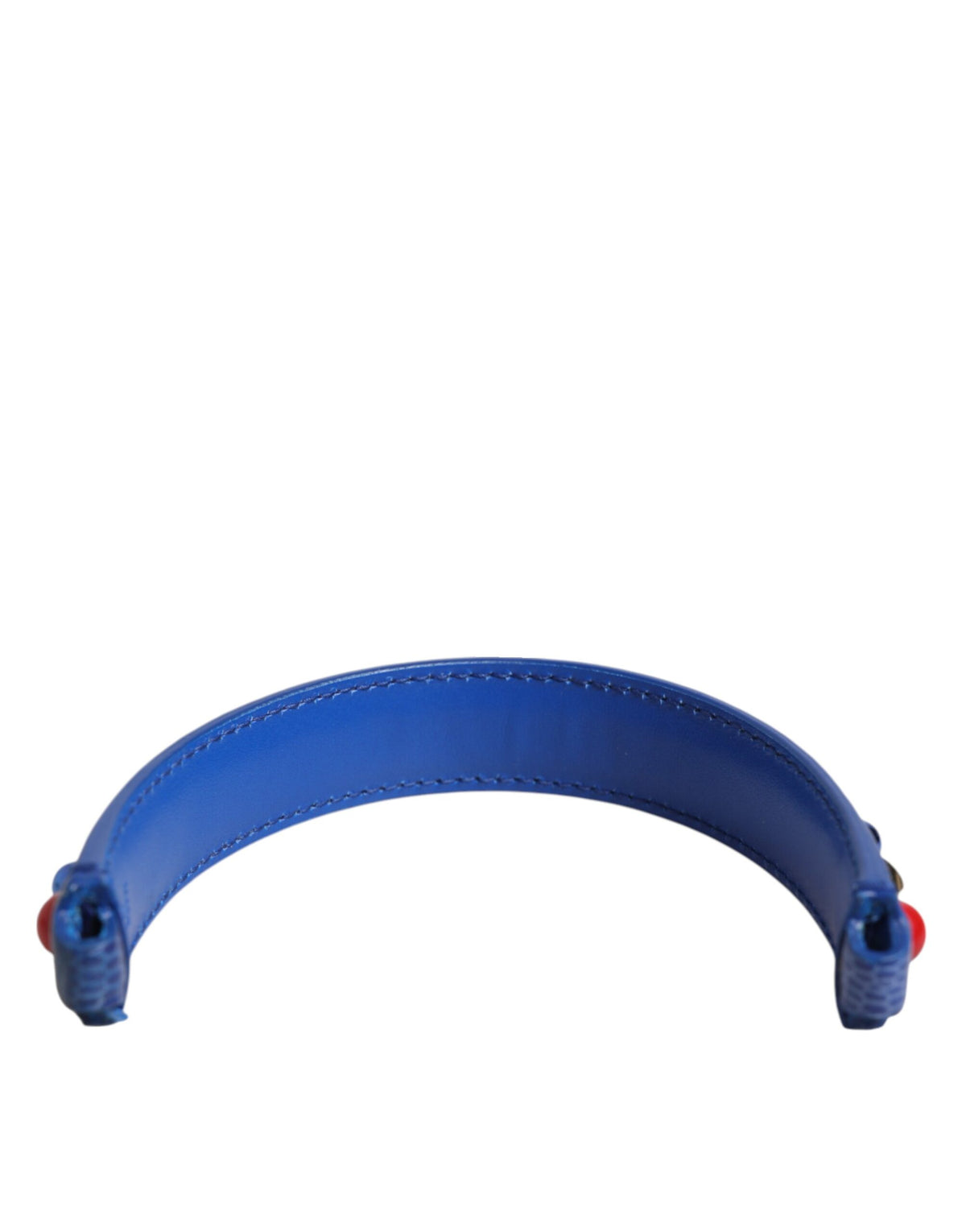 Dolce & Gabbana Blue Embellished Calf Leather Bag Strap
