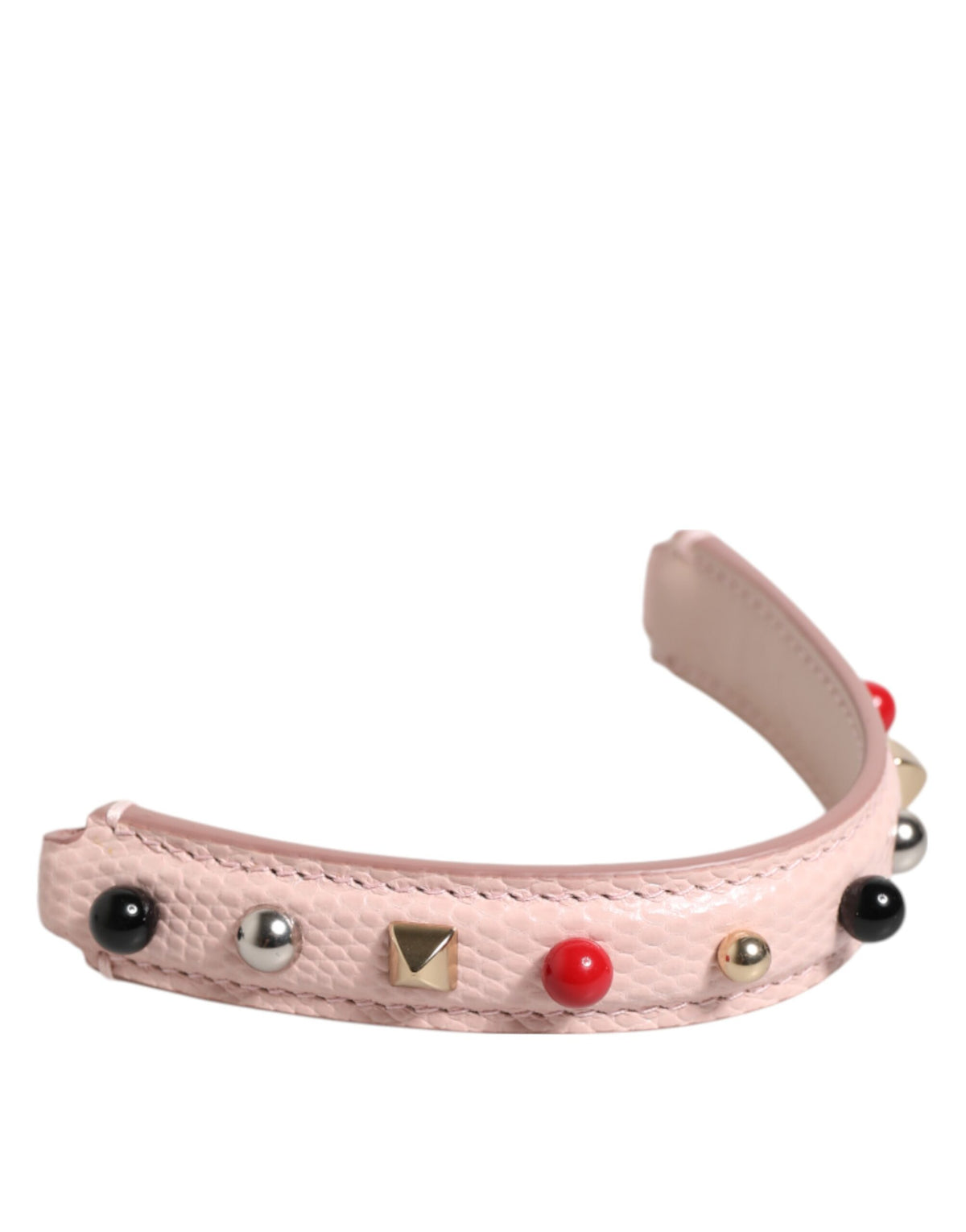 Dolce & Gabbana Light Pink Embellished Calf Leather Bag Strap