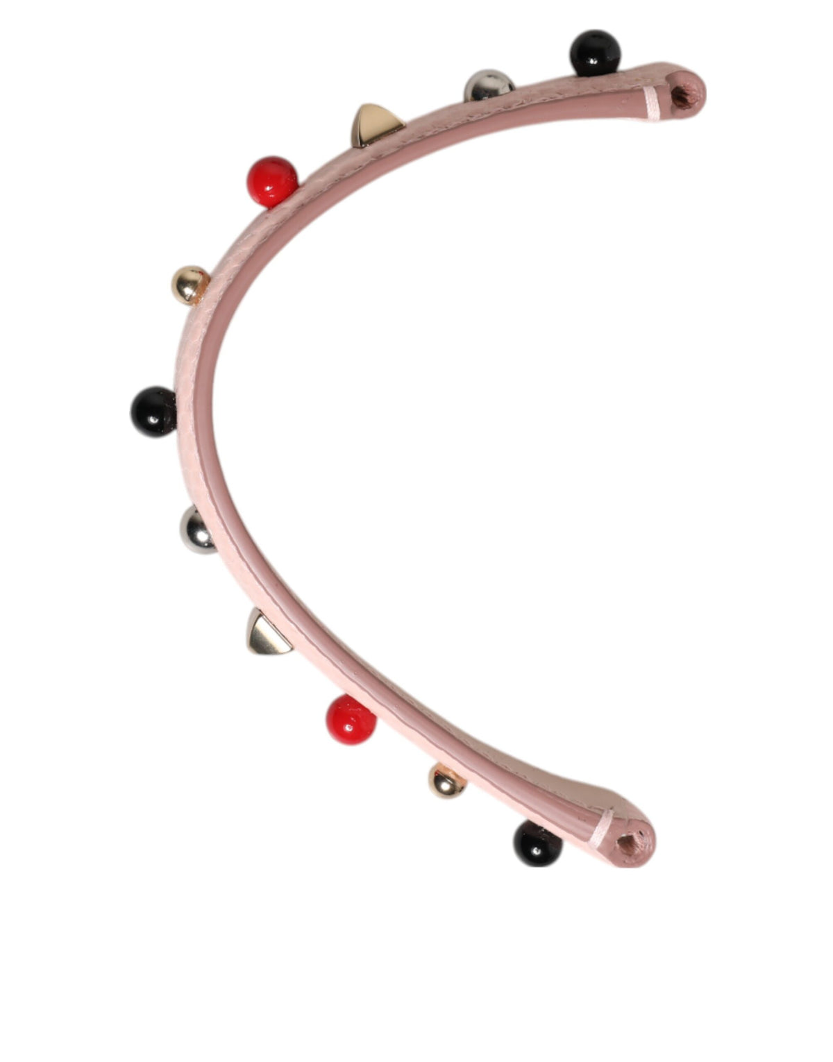 Dolce & Gabbana Light Pink Embellished Calf Leather Bag Strap