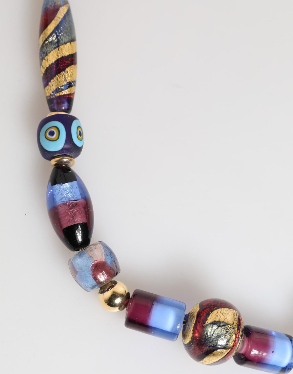 Dolce & Gabbana Multicolor Murano Glass Bead & Gold-Tone Chain Necklace