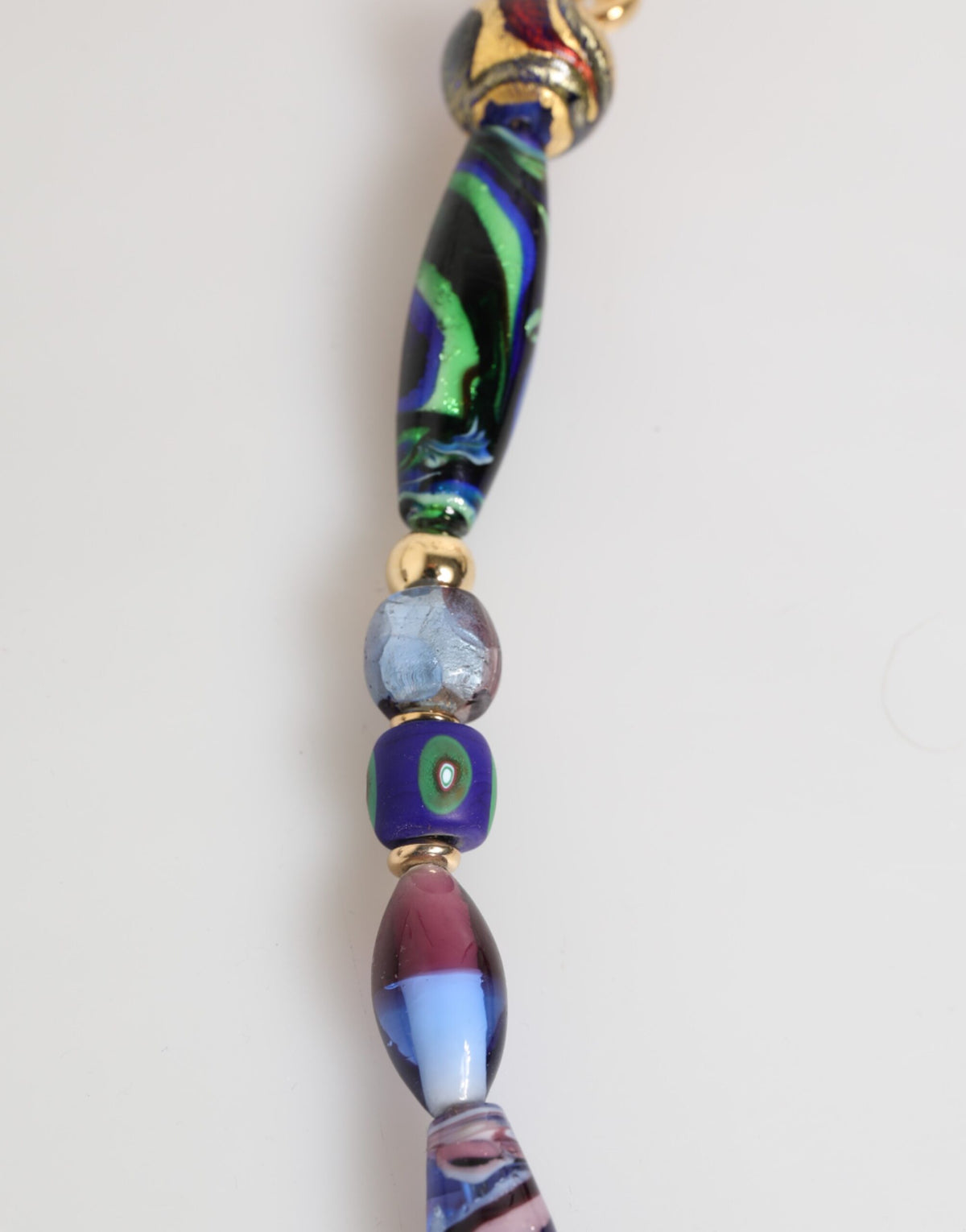 Dolce & Gabbana Multicolor Murano Glass Bead & Gold-Tone Chain Necklace