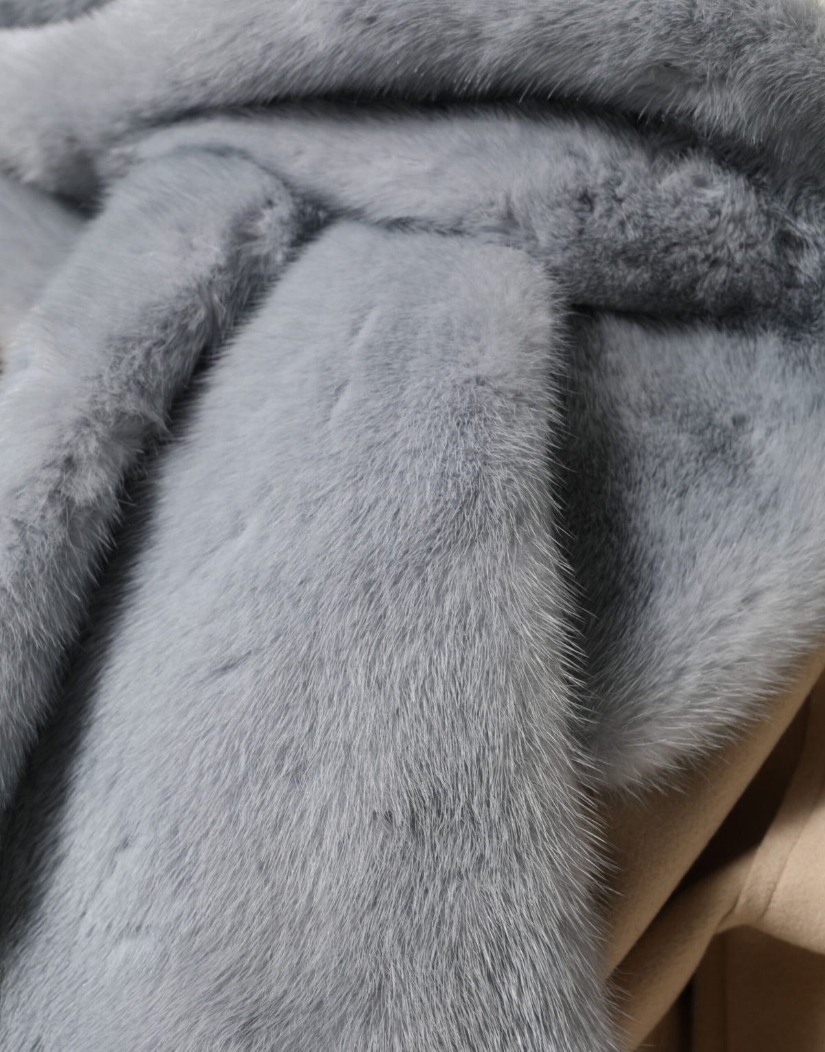 Dolce & Gabbana Powder Blue Mink Fur Collar