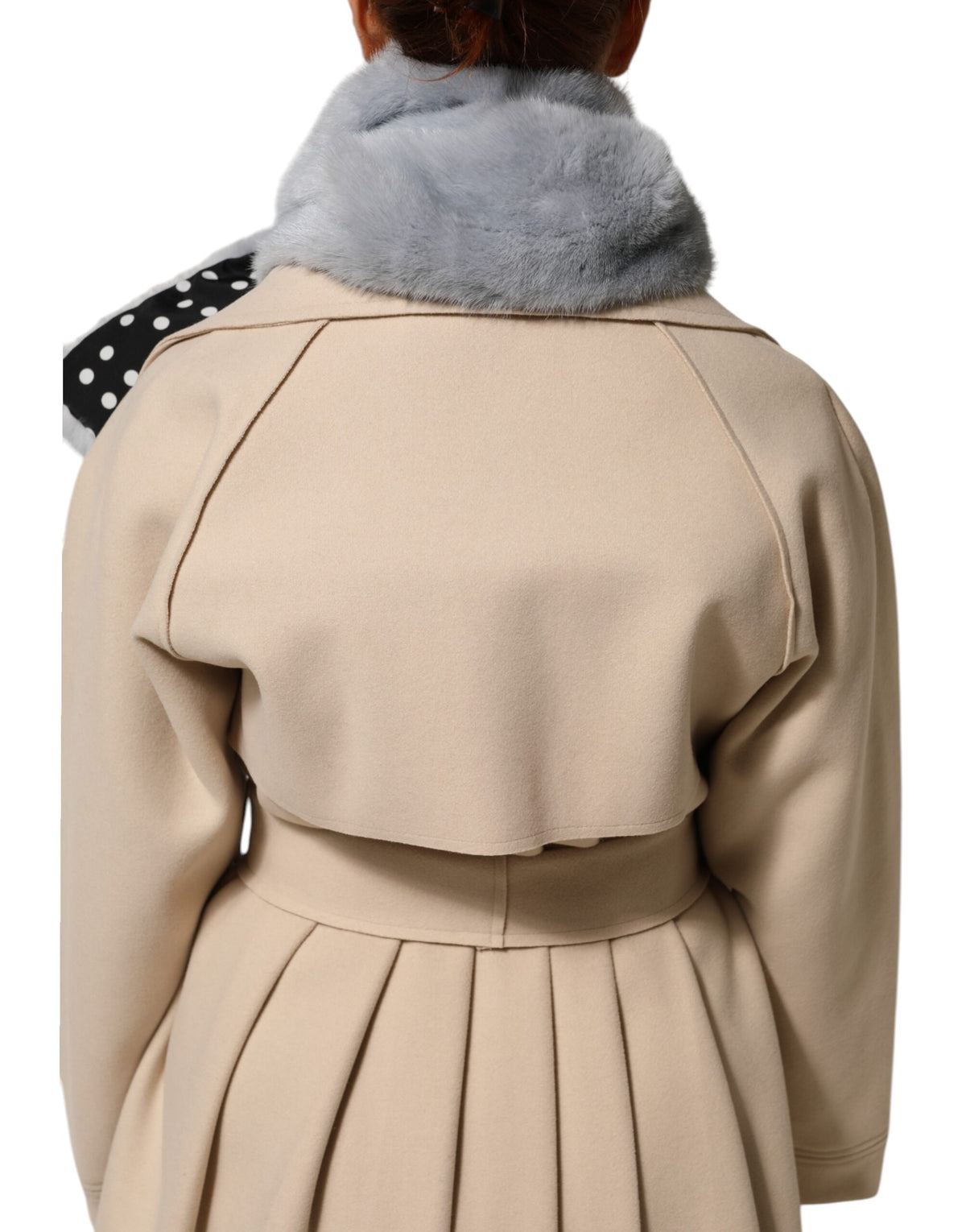 Dolce & Gabbana Powder Blue Mink Fur Collar