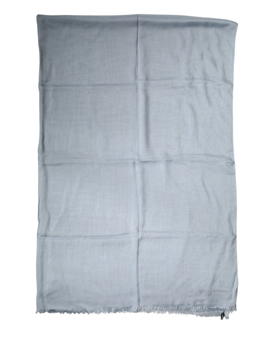 Dolce & Gabbana Light Blue Cashmere Knit Shawl