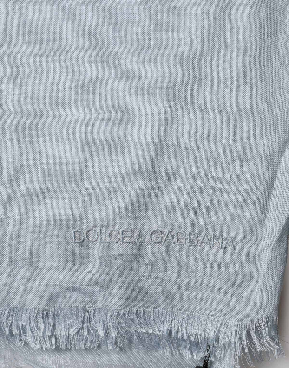 Dolce & Gabbana Light Blue Cashmere Knit Shawl