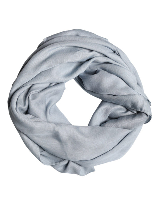 Dolce & Gabbana Light Blue Cashmere Knit Shawl