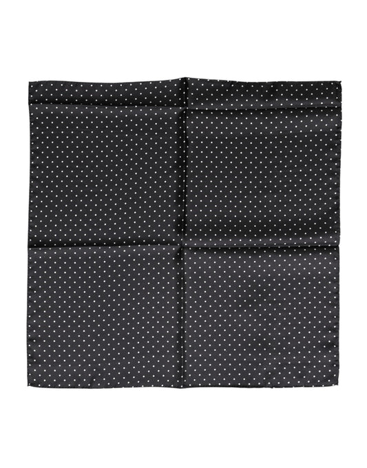Dolce & Gabbana Black & White Polka Dot Silk Foulard